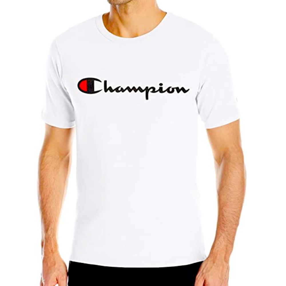 : White / Patriotic Champion Script 3XL